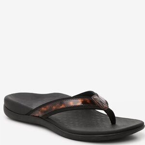 Vionic Tide II Flip Flop Black and Brown Sandals Women’s Size 10-11